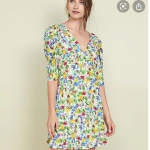 Saloni Floral V-Neck Dress Size 2